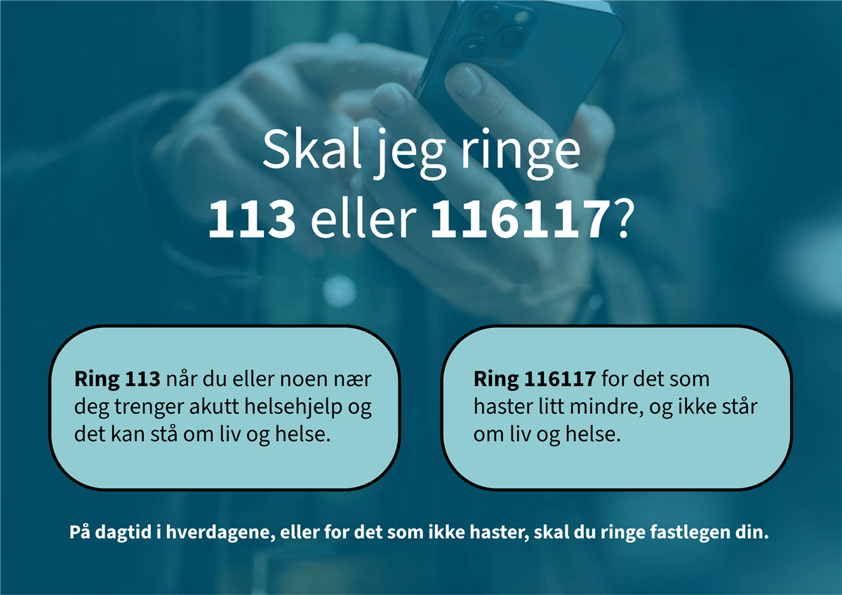 Bilde med medisinske nødnummere - Klikk for stort bilde